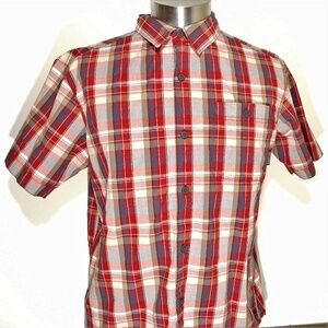 Columbia Plaid SS Performance Shirt Sz L